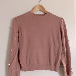 Pearl sleeve sweater
